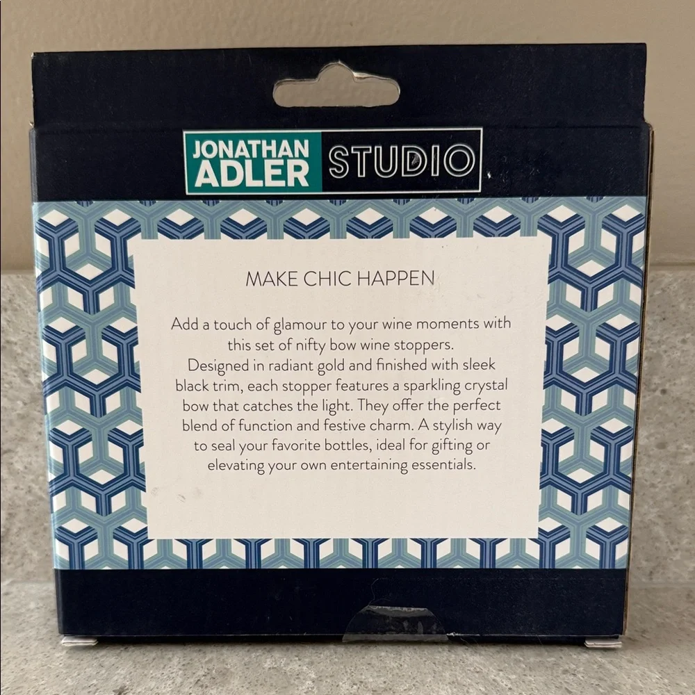 Jonathan Adler Gold Bow Wine Stoppers
